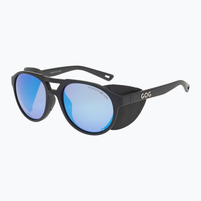 GOG Nanga matiniai juodi / polichromatiniai baltai mėlyni akiniai nuo saulės E410-2P 6