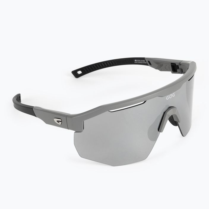 GOG dviratininkų akiniai Argo matiniai pilki / juodi / sidabriniai veidrodiniai E506-1 2
