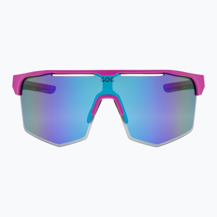 GOG Athena matiniai neoninės rožinės / juodos / polichromatinės baltai mėlynos spalvos dviratininkų akiniai E508-3 6