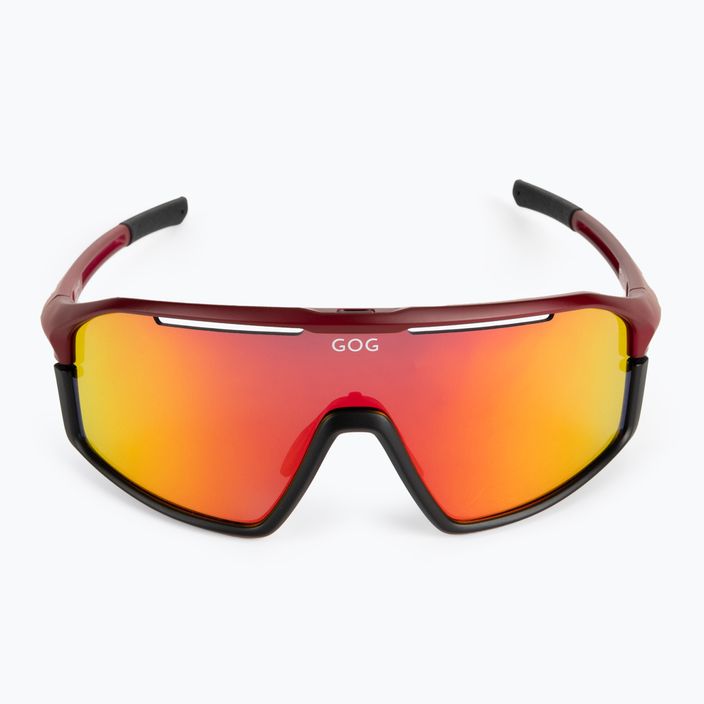 GOG dviratininkų akiniai Odyss matiniai bordo / juodi / polichromatiniai raudoni E605-4 4