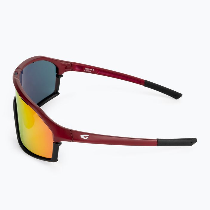 GOG dviratininkų akiniai Odyss matiniai bordo / juodi / polichromatiniai raudoni E605-4 5