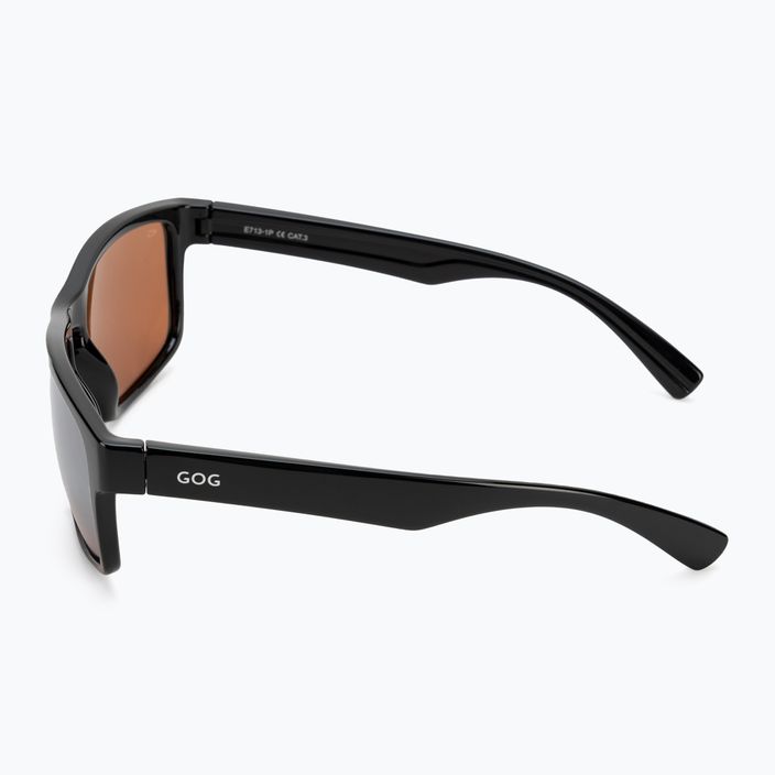 GOG Logan madingi juodi / sidabriniai veidrodiniai akiniai nuo saulės E713-1P 4