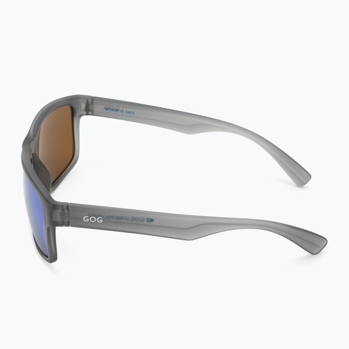 GOG Logan madingi matiniai kristalinės pilkos spalvos / polichrominiai baltai mėlyni akiniai nuo saulės E713-2P 4