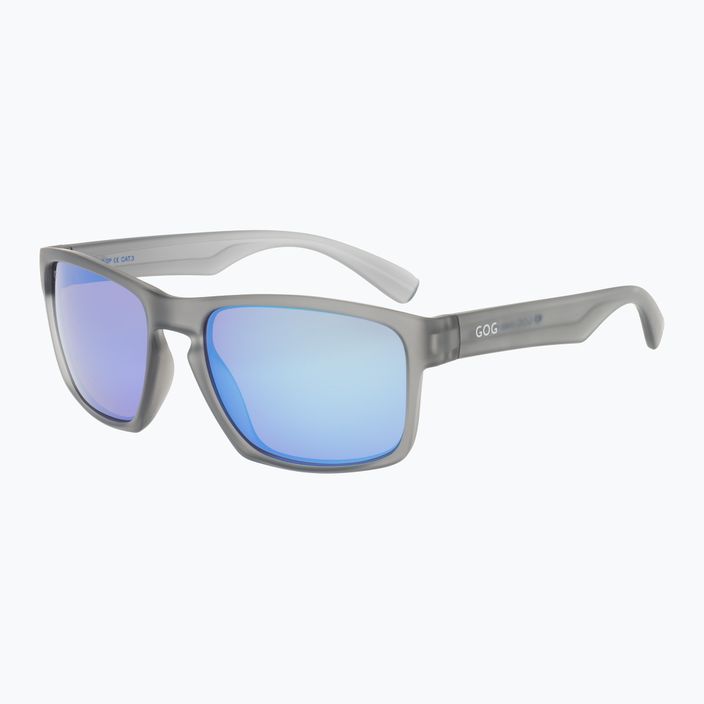 GOG Logan madingi matiniai kristalinės pilkos spalvos / polichrominiai baltai mėlyni akiniai nuo saulės E713-2P 5