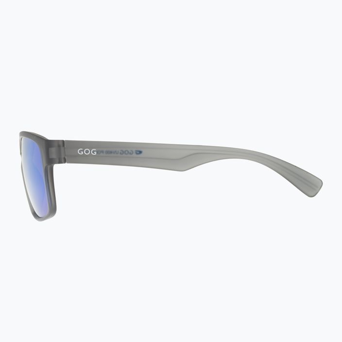 GOG Logan madingi matiniai kristalinės pilkos spalvos / polichrominiai baltai mėlyni akiniai nuo saulės E713-2P 7