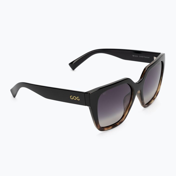 Moteriški akiniai nuo saulės GOG Hazel fashion black / brown demi / gradient smoke E808-1P