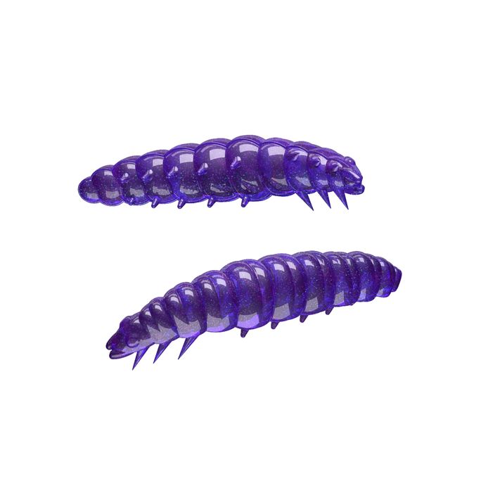 Libra Lures Larva Krill violetinės spalvos su blizgučiais LARVAK35 guminis masalas 2