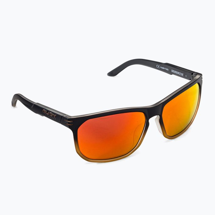Rudy Project Soundrise juodos spalvos bronziniai matiniai/daugiabriauniai oranžiniai akiniai nuo saulės SP1340060010