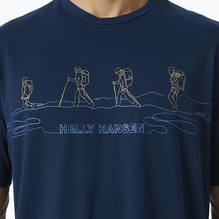 Helly Hansen Skog Recycled Graphic vyriški trekingo marškinėliai tamsiai mėlyni 63083_584 4