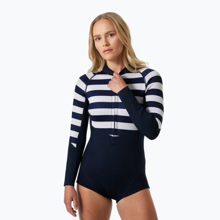 Moteriškas plaukimo hidrokostiumas Helly Hansen Waterwear Long Sleeve Spring Wetsuit navy stripe 3