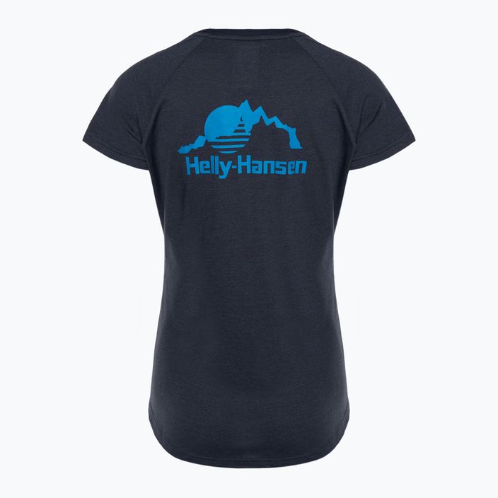 Moteriški marškinėliai Helly Hansen Nord Graphic Drop navy 2