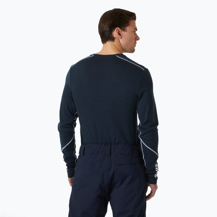 Vyriški termoaktyvūs marškinėliai ilgomis rankovėmis Helly Hansen Lifa Merino Midweight Crew navy/600 2