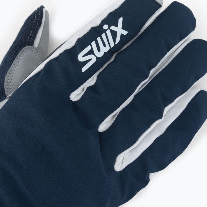 Swix Brand vyriškos slidinėjimo pirštinės tamsiai mėlynos ir baltos spalvos H0963-75100 4