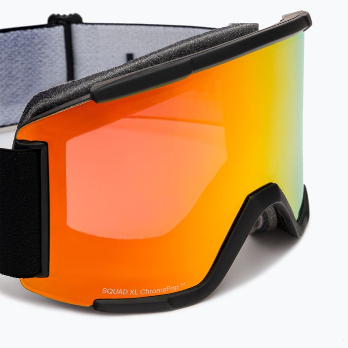 Smith Squad XL juodi/chromapop kasdieniai raudoni veidrodiniai slidinėjimo akiniai M00675 6
