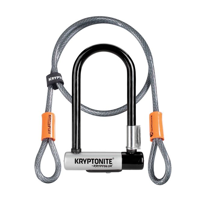 Kryptonite U-Lock dviračių užraktas Kryptolok juodas Mini-7 su 2
