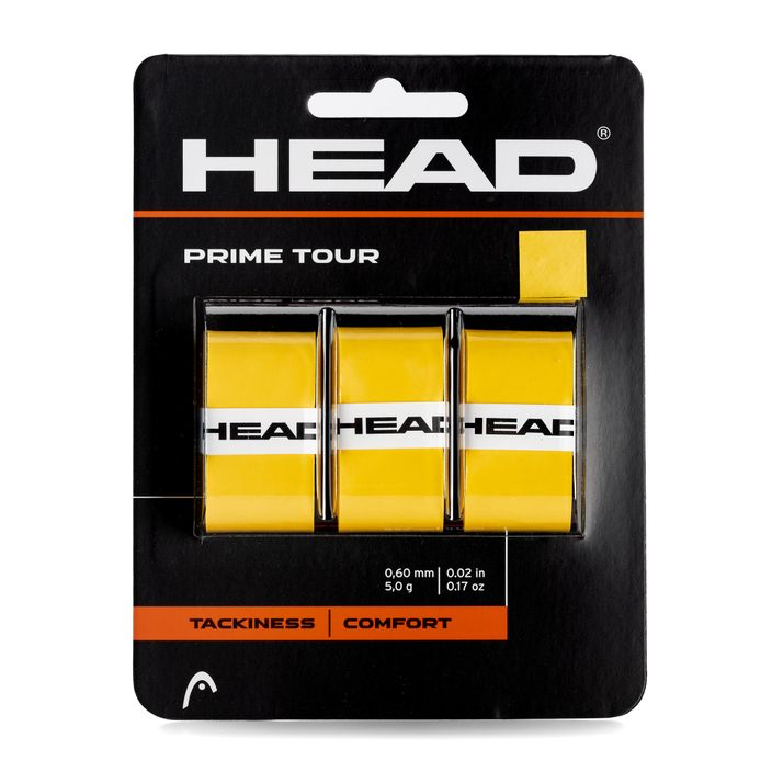 HEAD Prime Tour teniso raketės apvyniojimas 3 vnt. geltonos spalvos 285621 2