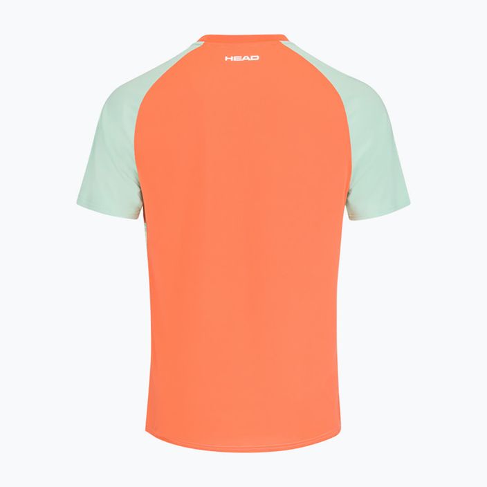 HEAD Topspin vyriški teniso marškinėliai žalia/oranžinė 811453PAXV 2
