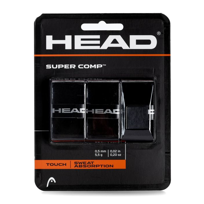 HEAD Super Comp teniso raketės apvyniojimas 3 vnt. juodas 285088 2