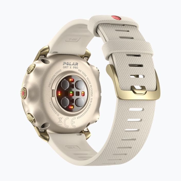 Poliarinės baltos ir auksinės spalvos laikrodis Grit X Pro 4