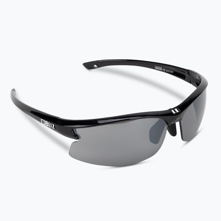 Bliz Motion + S3 blizgantys metaliniai juodi/dūminiai sidabriniai veidrodiniai dviratininko akiniai