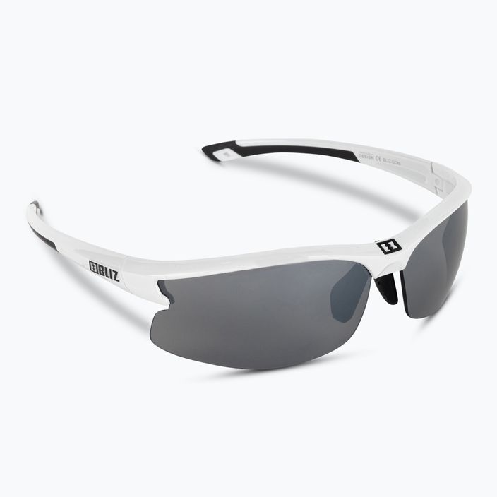 Bliz Motion + S3 blizgantys balti/dūminiai sidabriniai veidrodiniai dviračių akiniai