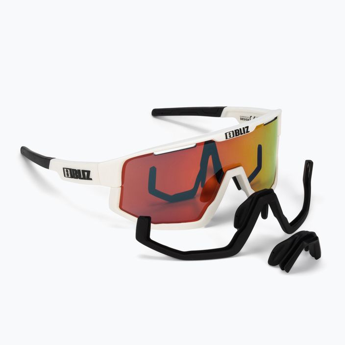 Bliz Fusion matiniai balti/dūminiai raudoni kelių dviračių akiniai
