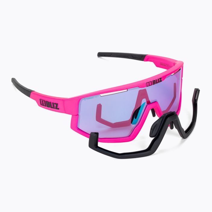 Bliz Fusion Nano Optics Nordic Light rožiniai/raudoni/violetiniai mėlyni kelių dviračių akiniai 5