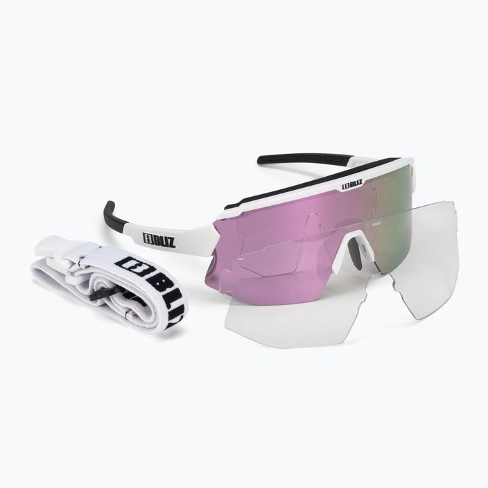 Bliz Breeze matiniai baltos/rudos spalvos rožiniai multi/skaidrūs dviratininkų akiniai