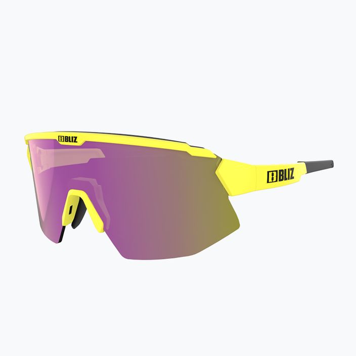 Bliz Breeze S3+S1 matiniai neoninės geltonos/rudos violetinės/rožinės spalvos dviratininko akiniai 4