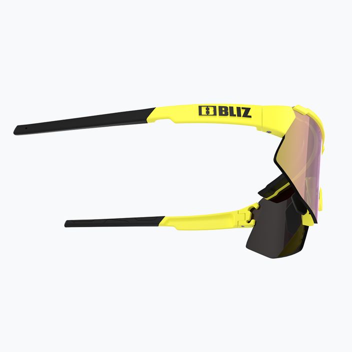 Bliz Breeze S3+S1 matiniai neoninės geltonos/rudos violetinės/rožinės spalvos dviratininko akiniai 6