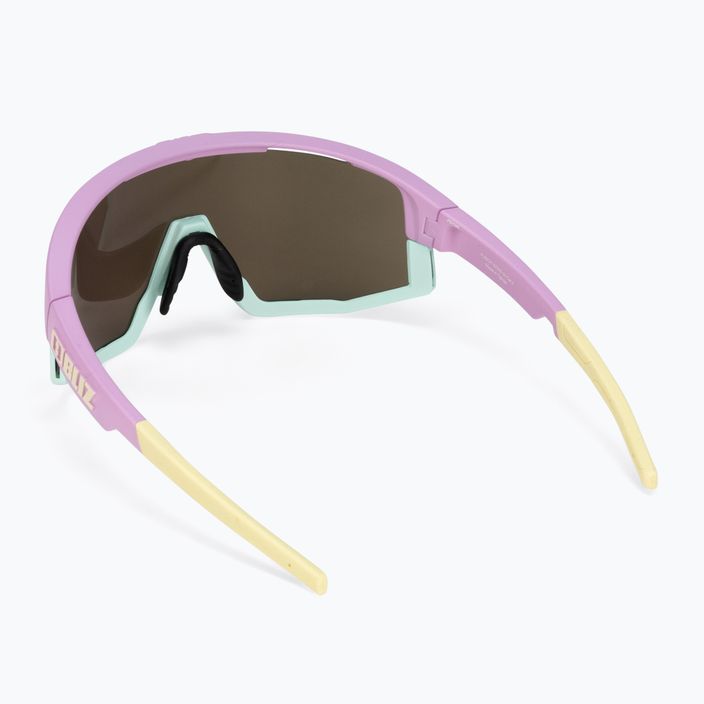 Bliz Fusion matiniai pasteliniai violetiniai geltoni logotipai / rudi rožiniai kelių dviračių akiniai 3