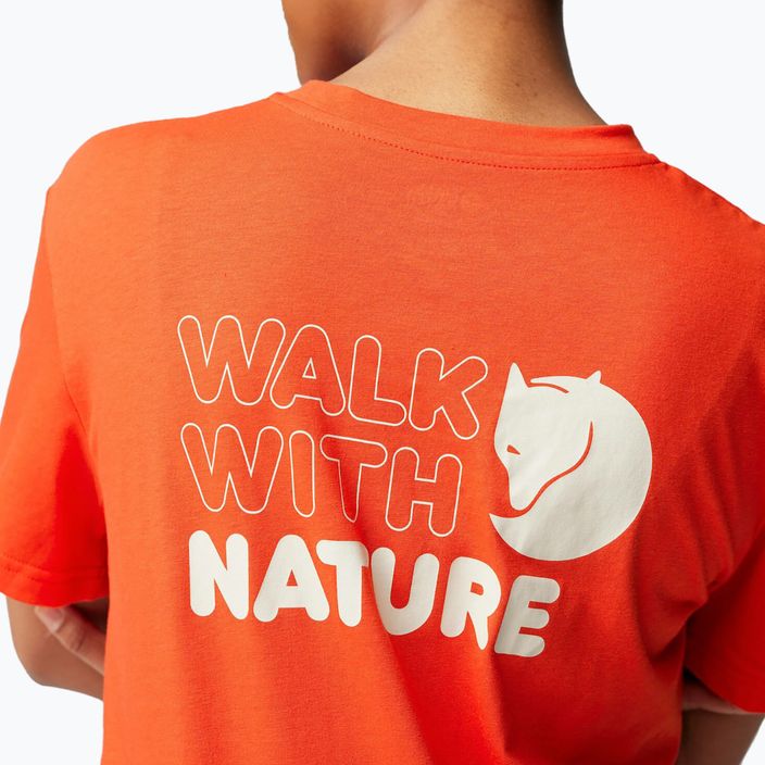 Moteriški marškiniai Fjällräven Walk With Nature flame orange 5