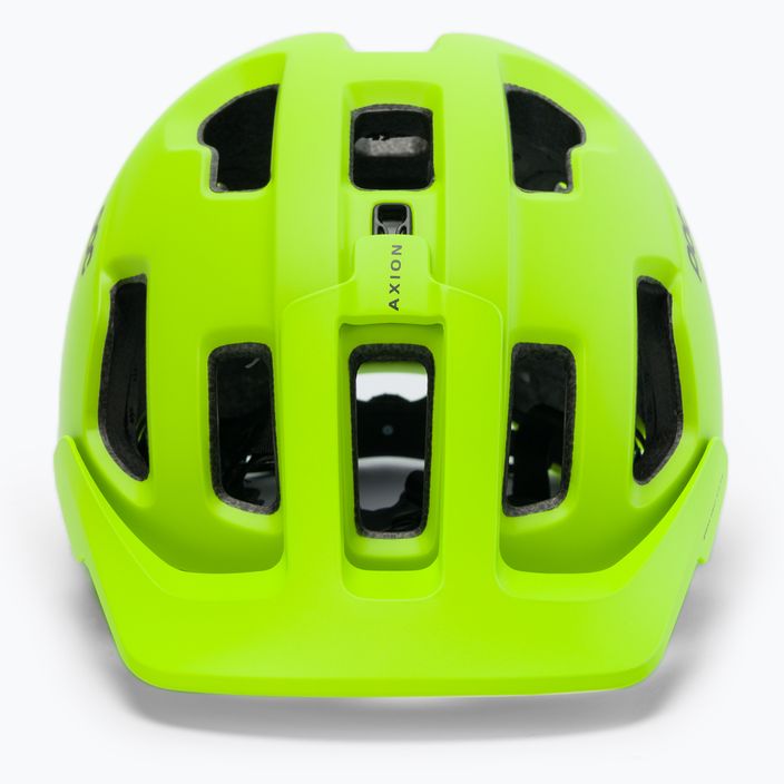 POC Axion SPIN fluorescencinės geltonos/žalios spalvos matinis dviratininko šalmas 2