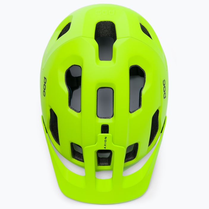 POC Axion SPIN fluorescencinės geltonos/žalios spalvos matinis dviratininko šalmas 6