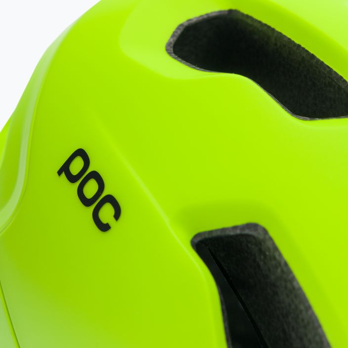 POC Axion SPIN fluorescencinės geltonos/žalios spalvos matinis dviratininko šalmas 7