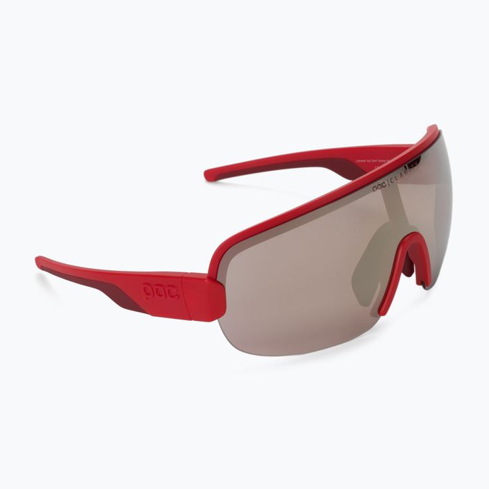 POC Aim prismane raudoni/skaidrumo sidabriniai dviračių akiniai