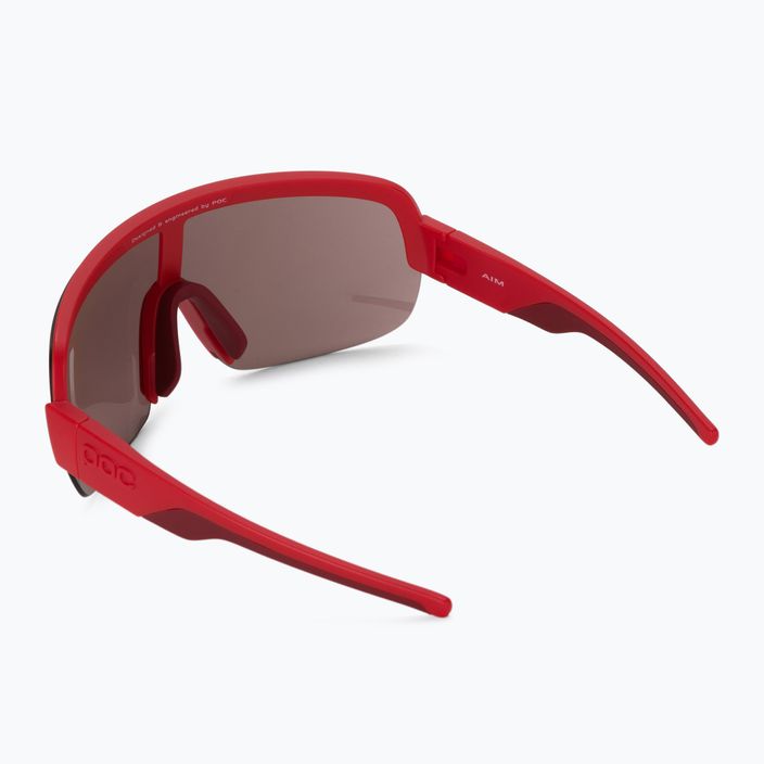 POC Aim prismane raudoni/skaidrumo sidabriniai dviračių akiniai 2