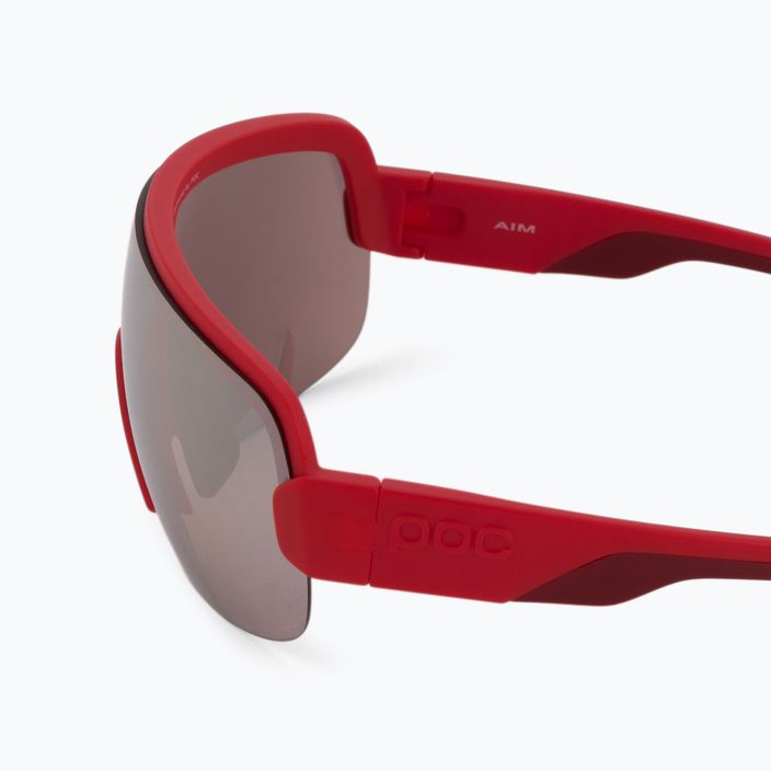 POC Aim prismane raudoni/skaidrumo sidabriniai dviračių akiniai 4