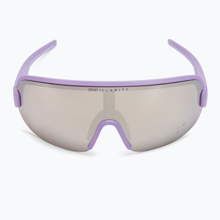 POC Aim purpuriniai kvarco permatomumo / skaidrumo kelių sidabro spalvos dviračių akiniai 3