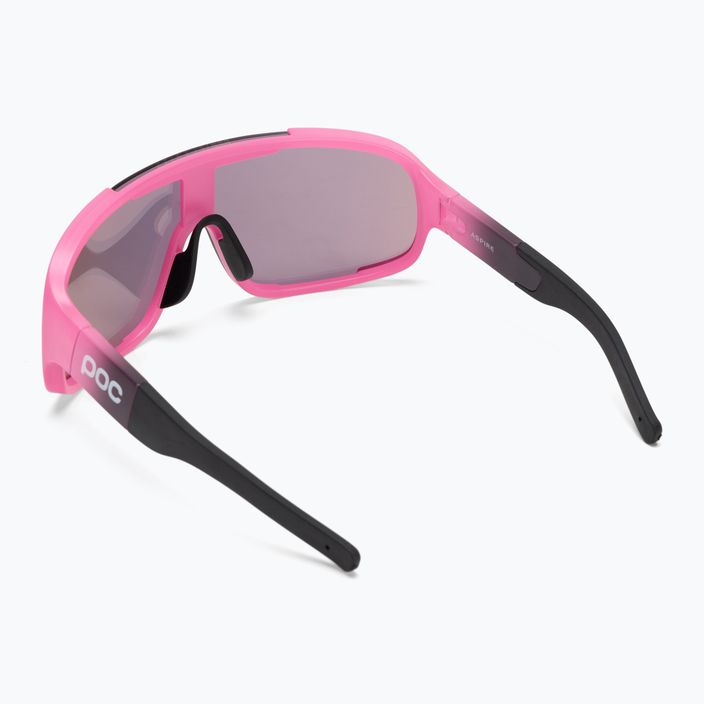 POC Aspire rožinės/uranio juodos spalvos permatomi/skaidrūs kelių aukso spalvos dviratininkų akiniai 2