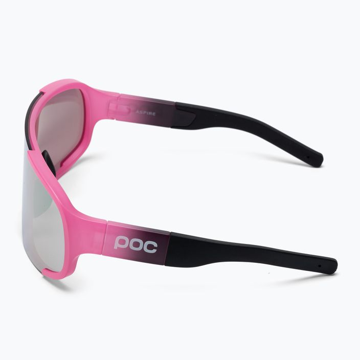 POC Aspire rožinės/uranio juodos spalvos permatomi/skaidrūs kelių aukso spalvos dviratininkų akiniai 4