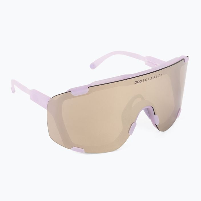 POC Devour violetiniai kvarco permatomi / skaidrūs kelių sidabro spalvos dviratininkų akiniai 2