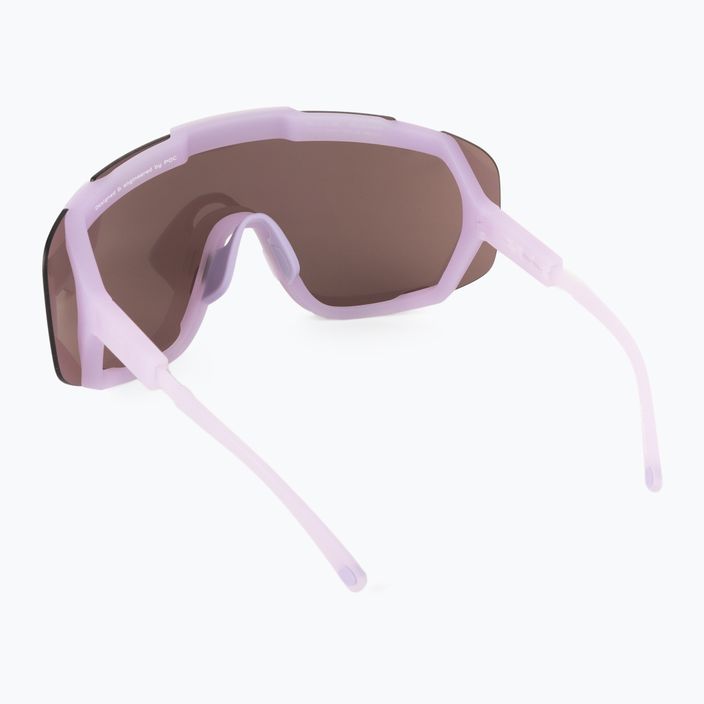 POC Devour violetiniai kvarco permatomi / skaidrūs kelių sidabro spalvos dviratininkų akiniai 3