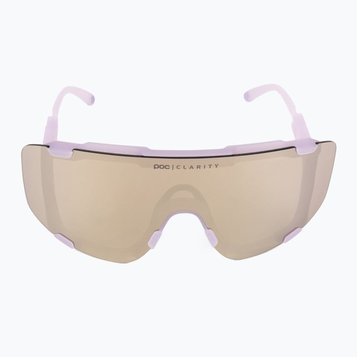 POC Devour violetiniai kvarco permatomi / skaidrūs kelių sidabro spalvos dviratininkų akiniai 4