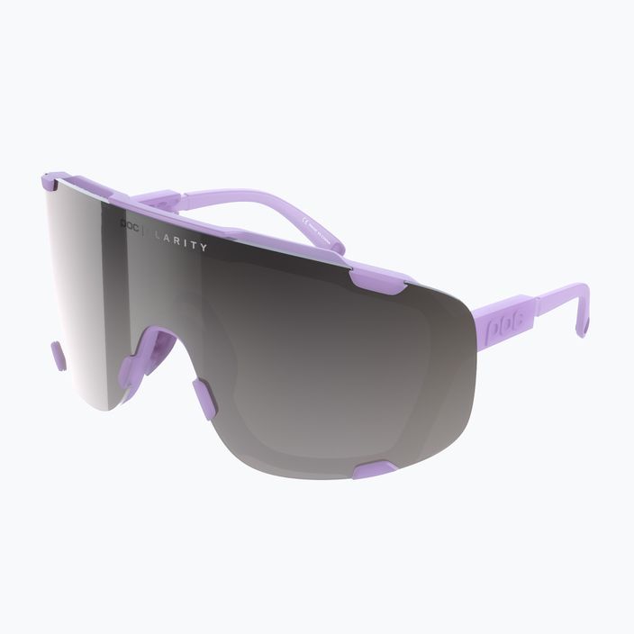 POC Devour violetiniai kvarco permatomi / skaidrūs kelių sidabro spalvos dviratininkų akiniai 6