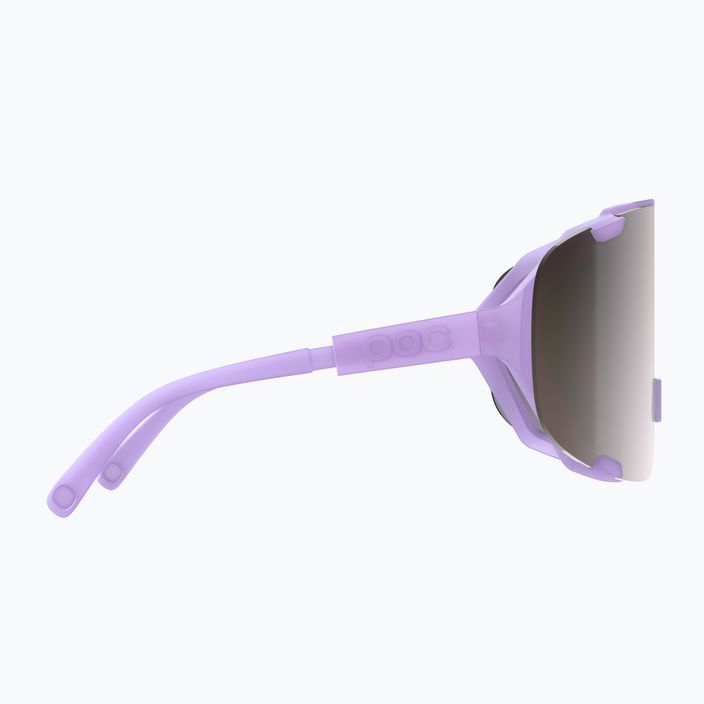 POC Devour violetiniai kvarco permatomi / skaidrūs kelių sidabro spalvos dviratininkų akiniai 9