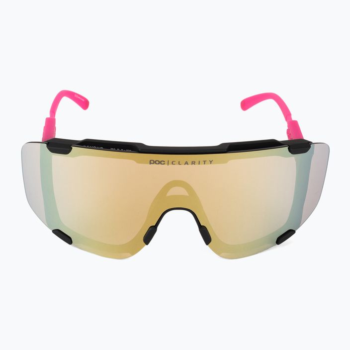 POC Devour fluo rožinės/uranio juodos spalvos peršviečiami/clarity kelių aukso spalvos dviračių akiniai 4