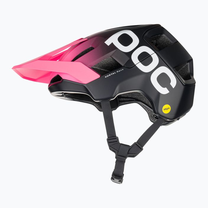 POC Kortal Race MIPS fluorescencinės rožinės/uranio juodos spalvos matinis dviratininko šalmas 5