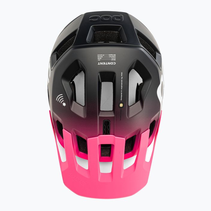 POC Kortal Race MIPS fluorescencinės rožinės/uranio juodos spalvos matinis dviratininko šalmas 6