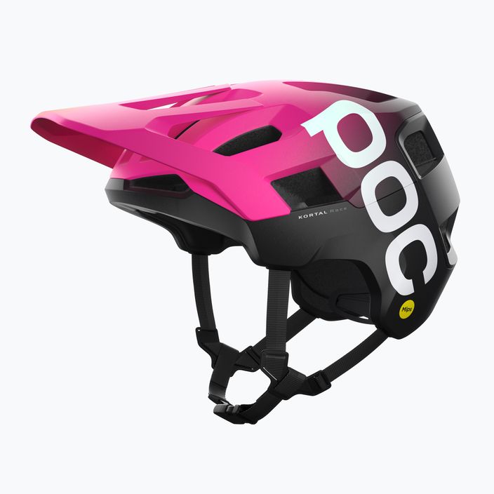 POC Kortal Race MIPS fluorescencinės rožinės/uranio juodos spalvos matinis dviratininko šalmas 8